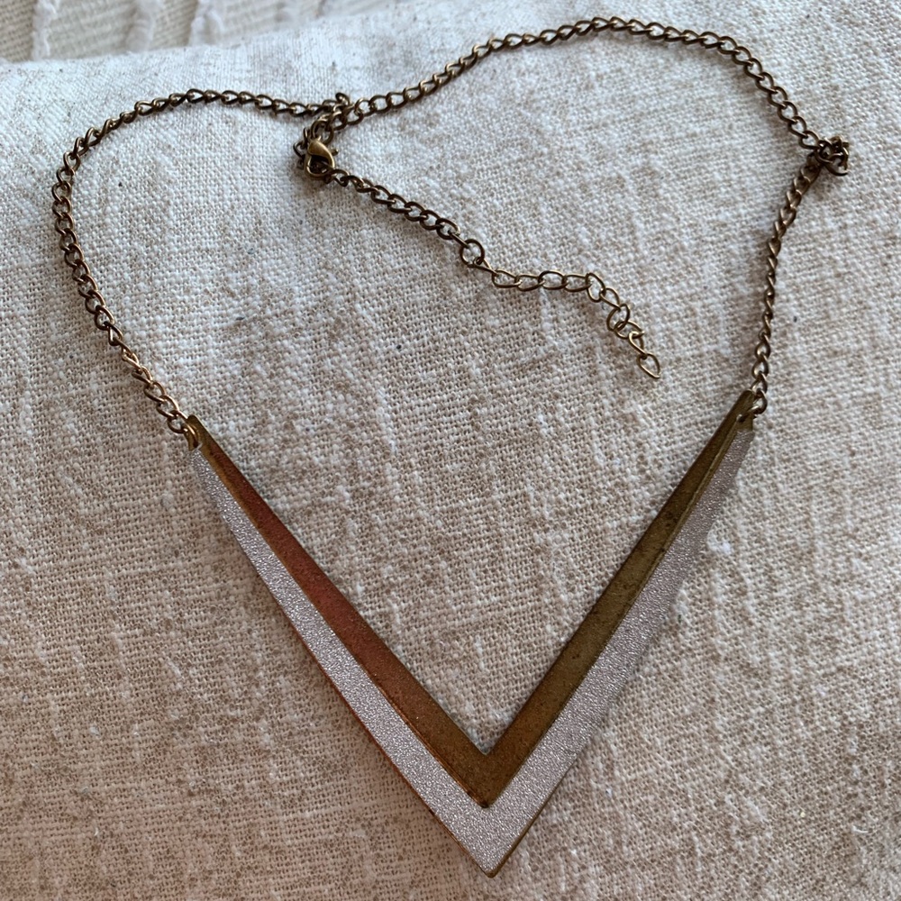 Silver and bronze statement necklace